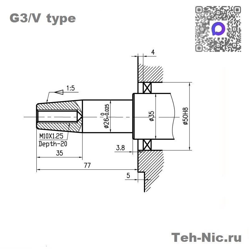 Двигатель Redvolt 186FE вал конус G3