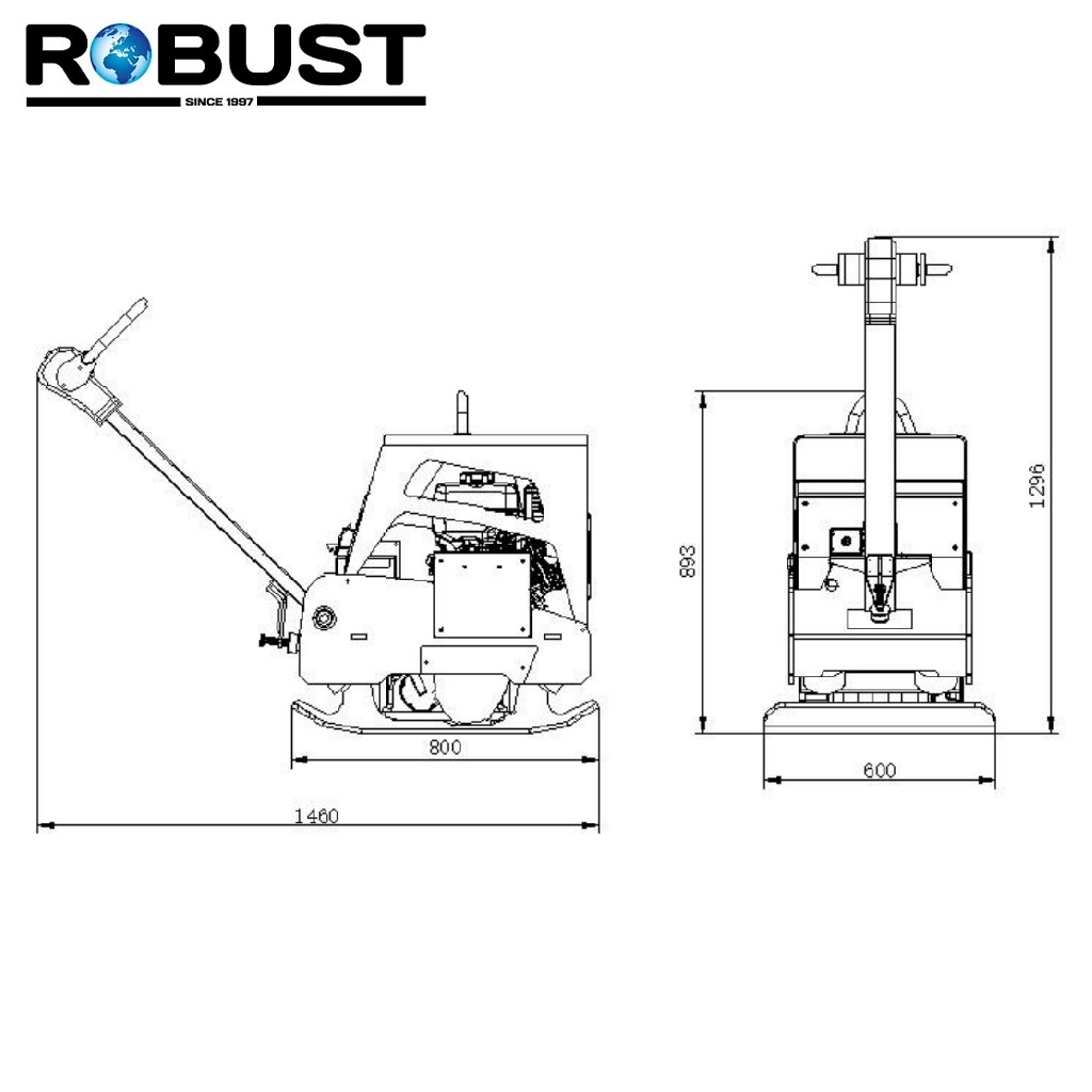 Виброплита Robust CPC-330DE габариты