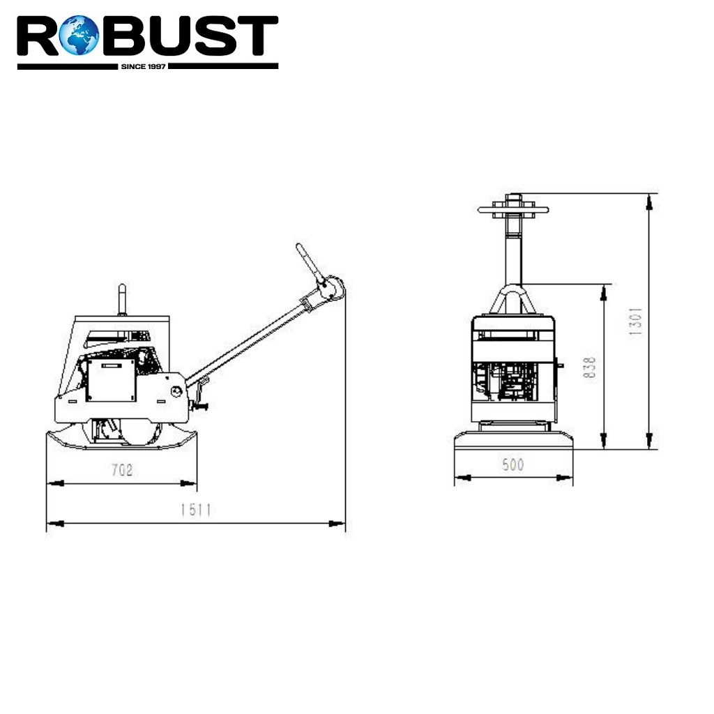 Виброплита Robust CPC-325HE габариты