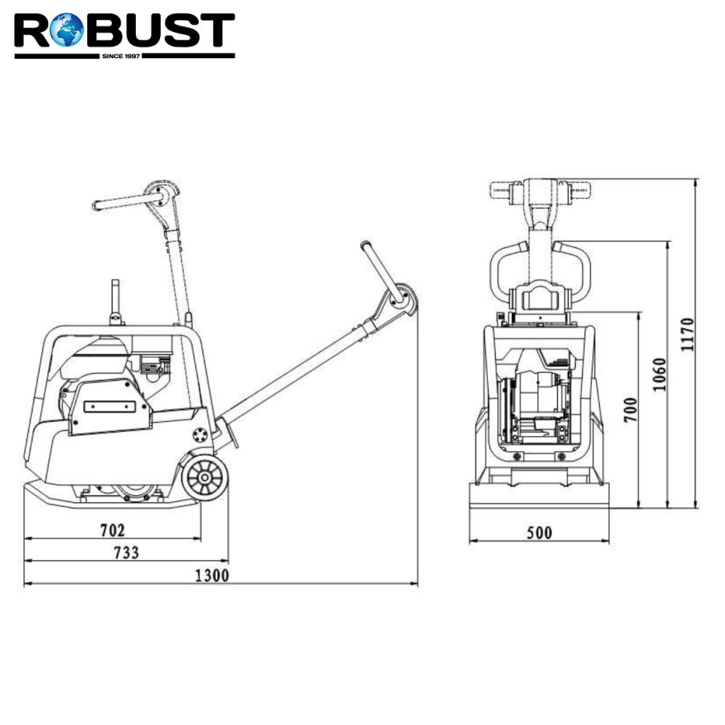 Виброплита Robust CPC-300D габариты