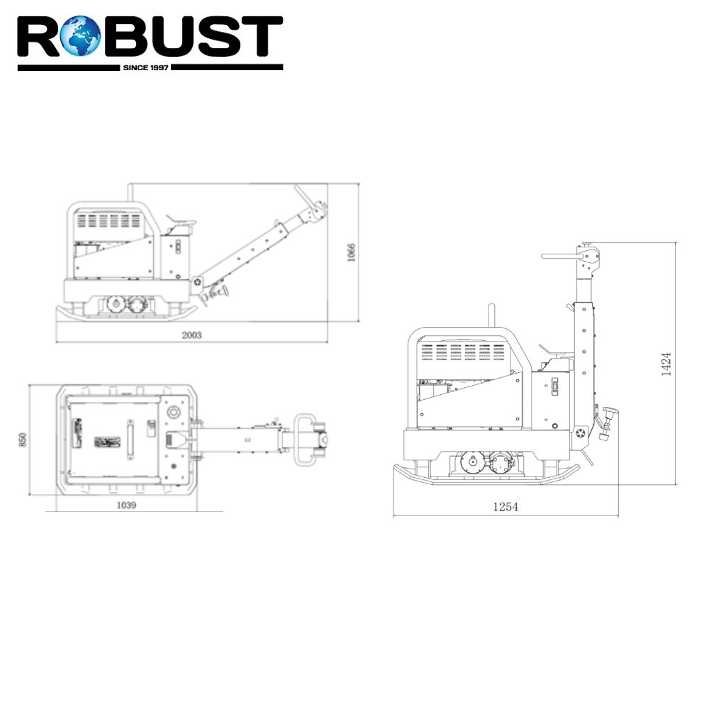 Виброплита Robust CPC-850HE габариты